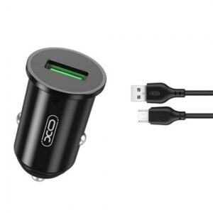 XO TZ12 Car charger QC3.0 18W + Micro USB Cable 1m - Image 1